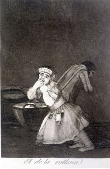 Los Caprichos, series of etchings by Francisco de Goya (1746-1828), plate 4: El de la rollona (…