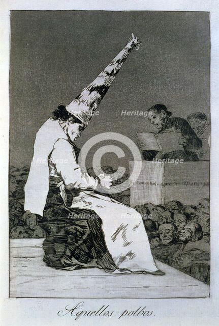 Los Caprichos, series of etchings by Francisco de Goya (1746-1828), plate 23: 'Aquellos polvos' (…