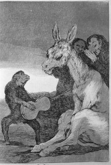 Los Caprichos, series of etchings by Francisco de Goya (1746-1828), plate 38: ¡Brabísimo! (Brav…