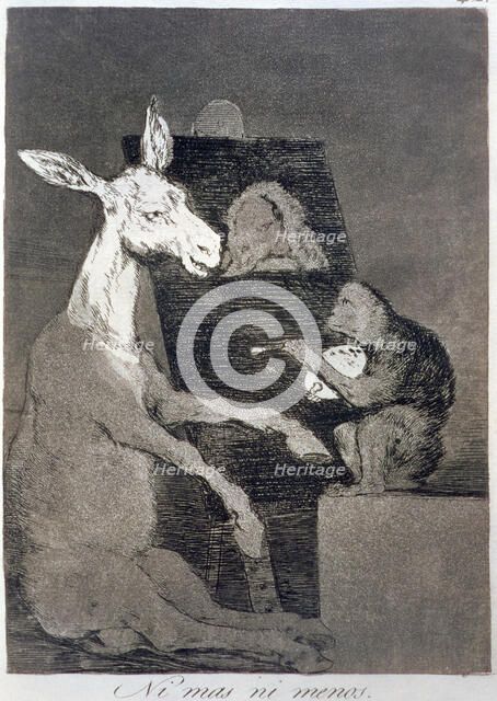 Los Caprichos, series of etchings by Francisco de Goya (1746-1828), plate 41: 'Ni más ni menos' (…