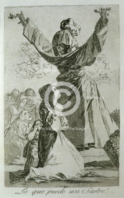 Los Caprichos, series of etchings by Francisco de Goya (1746-1828), plate 52: '¡Lo que puede un s…