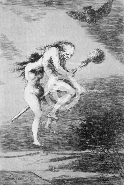 Los Caprichos, series of etchings by Francisco de Goya (1746-1828), plate 68: 'Linda maestra' (Pr…