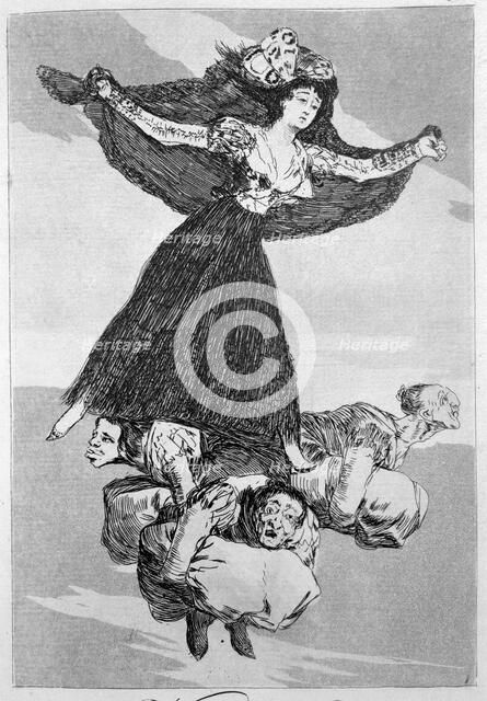 Los Caprichos, series of etchings by Francisco de Goya (1746-1828), plate 61: 'Volavérunt' (They …
