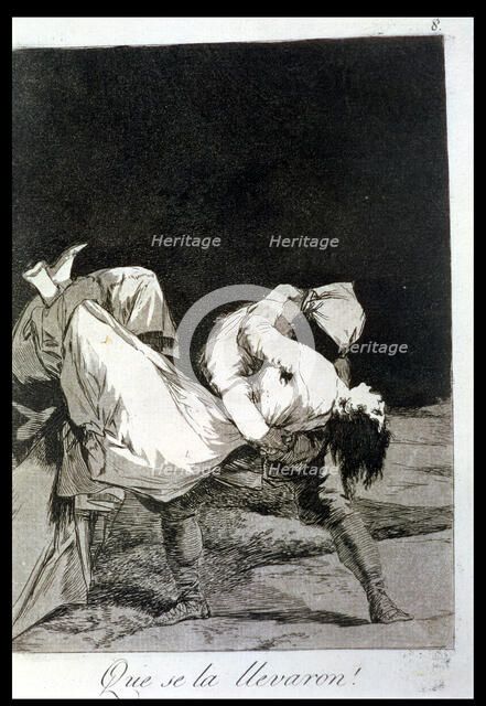 Los Caprichos, series of etchings by Francisco de Goya (1746-1828), plate 8: 'Que se la llevaron'…