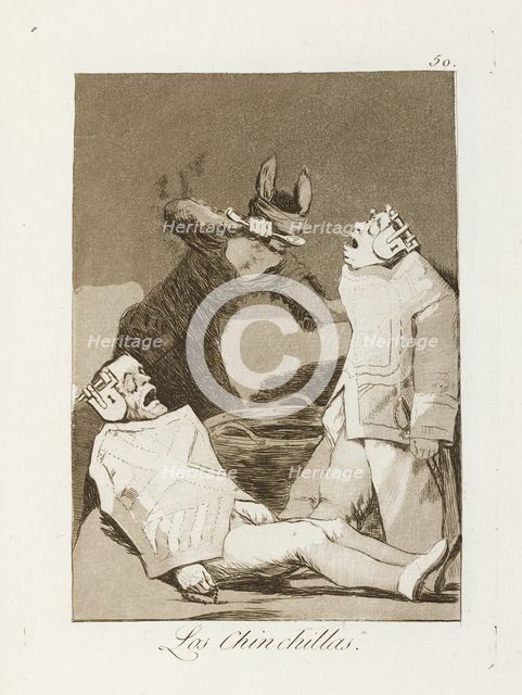 Los Chinchillas.; Los Caprichos, pl.50, 1799. Creator: Francisco Goya.
