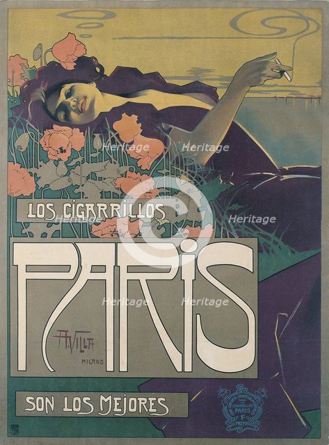 Los Cigarillos Paris, 1901. Artist: Villa, Aleardo (1865-1906)
