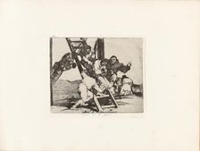 Los Desastres de la Guerra (The Disasters of War), Plate 14: Duro es el paso! (The way is..., 1810s. Creator: Goya, Francisco, de (1746-1828)