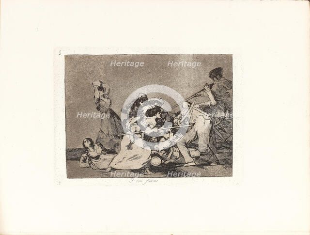 Los Desastres de la Guerra (The Disasters of War), Plate 5: Y son fieràs (And are like..., 1810s. Creator: Goya, Francisco, de (1746-1828).