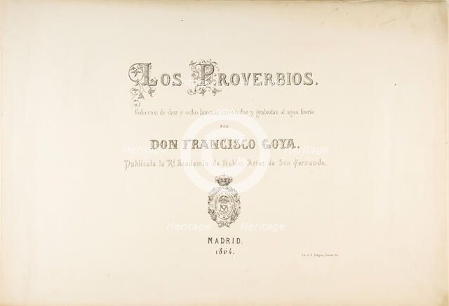 Los Disparates (Los Proverbios), ca. 1816-23 (published 1864). Creator: Francisco Goya.