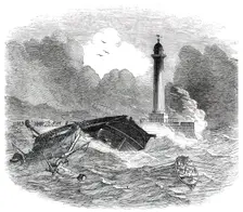 Loss of the Brig "Vine", of Bristol, at Whitby, 1850. Creator: Unknown