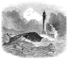 Loss of the Brig "Vine", of Bristol, at Whitby, 1850. Creator: Unknown