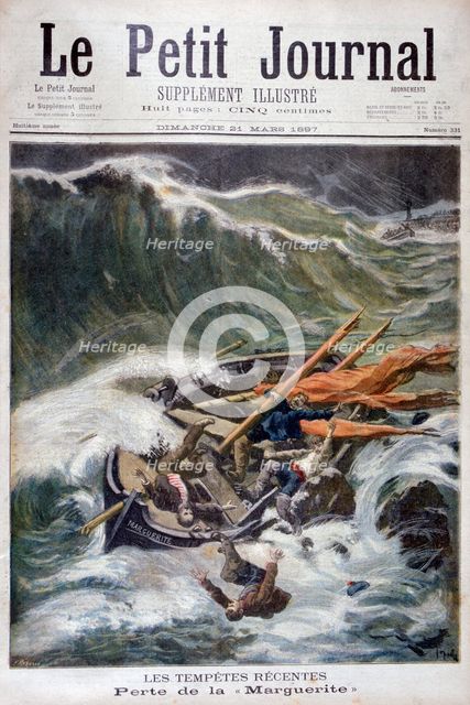 Loss of the fishing boat 'Marguerite', 1897. Creator: Oswaldo Tofani.