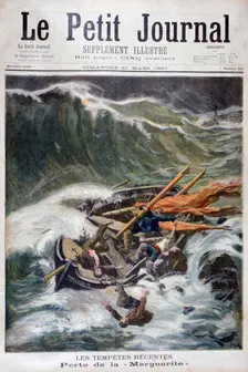Loss of the fishing boat Marguerite 1897. Creator: Oswaldo Tofani