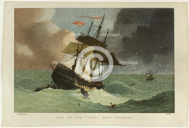 Loss of the Kent, East Indiaman, n.d. Creator: Kronheim & Co.