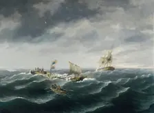 Loss of the Schooner John S. Spence of Norfolk, Virginia, 2d view-Rescue of the Survivors..., 1833 Creator: Thomas Birch