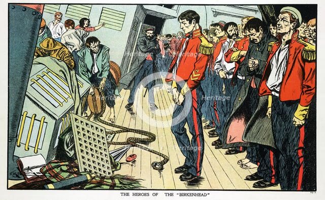 Loss of the troopship 'Birkenhead', South Africa, 1852 (early 20th century). Artist: Unknown