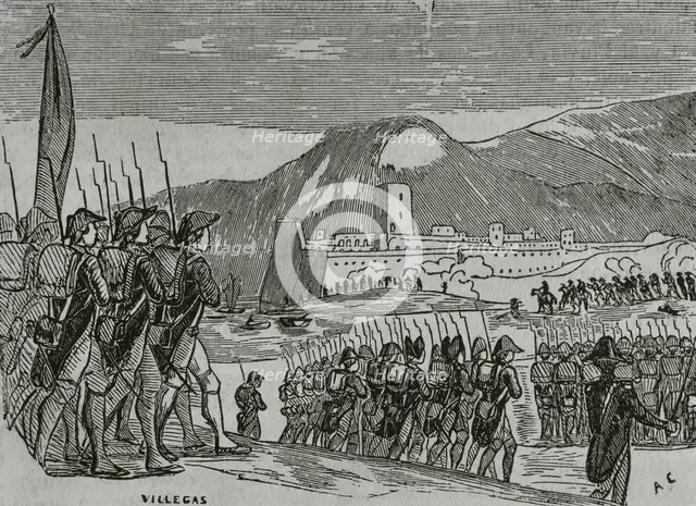 Loss of Rosas, War of Roussillon, (1793-1795), 1851. Creator: Unknown.