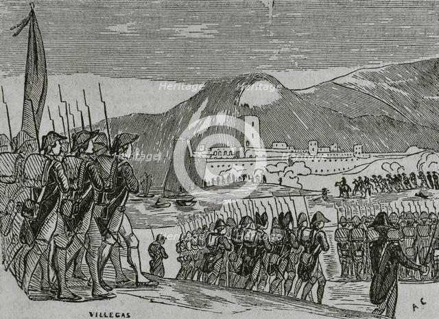 Loss of Rosas, War of Roussillon, (1793-1795), 1851. Creator: Unknown.