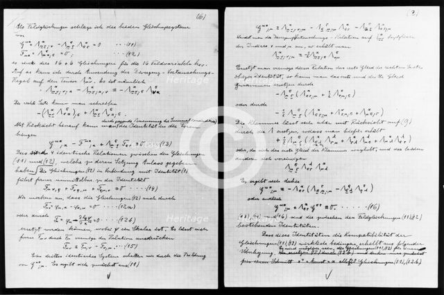 'Lost' manuscript belonging to Albert Einstein. Creator: Unknown.