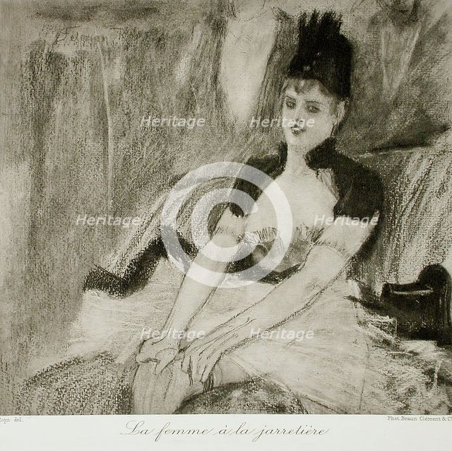 La Coup de la jarretière, between circa 1875 and circa 1880. Creator: Unknown.