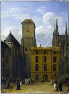 La cour de l'archevêché, 1771. Creator: Ecole Francaise
