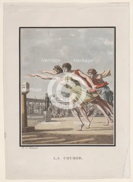 La Course, from "Hero and Leander", 1801. Creator: Philibert Louis Debucourt.
