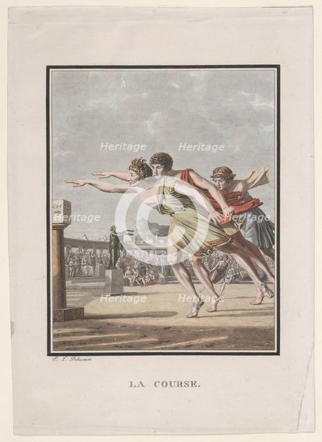 La Course, from "Hero and Leander", 1801. Creator: Philibert Louis Debucourt.