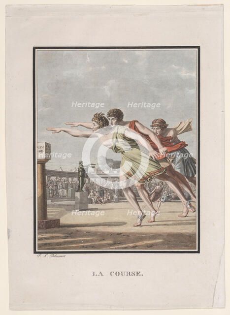 La Course, from "Hero and Leander", 1801. Creator: Philibert Louis Debucourt.