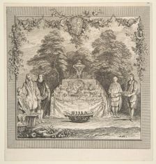La Colation preparee dans un jardin.n.d. Creators: Claude Gillot, Jacques Gabriel Huquier