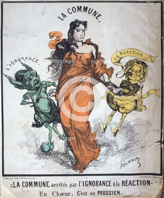 'La Commune arretee par l'Ignorance et le Reaction', 1871. Artist: Anon