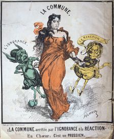 La Commune arretee par l'Ignorance et le Reaction 1871. Artist: Anon