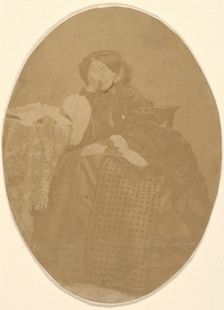 [La Comtesse at Table with Hand to Face], 1860s. Creator: Pierre-Louis Pierson