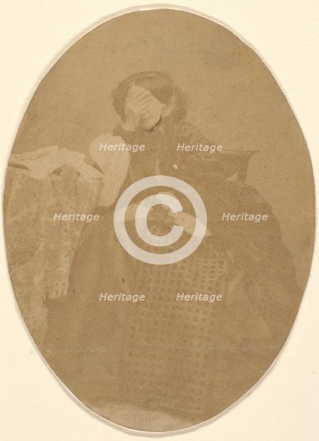 [La Comtesse at Table with Hand to Face], 1860s. Creator: Pierre-Louis Pierson.
