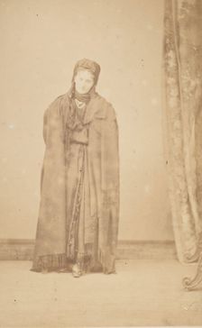 [La Comtesse in Cape with Fringe; Serie à la Ristori], 1860s. Creator: Pierre-Louis Pierson
