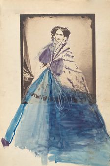[La Comtesse in Lace Shawl], 1860s. Creator: Pierre-Louis Pierson