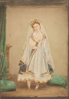 [La Comtesse in robe de piqué or as Judith (?)], 1860s. Creator: Pierre-Louis Pierson