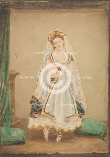 [La Comtesse in robe de piqué or as Judith (?)], 1860s. Creator: Pierre-Louis Pierson.