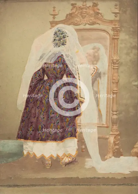 [La Comtesse in robe de piqué or as Judith (?)], 1860s. Creator: Pierre-Louis Pierson.
