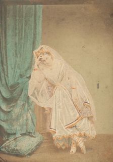 [La Comtesse in robe de piqué or as Judith (?)], 1860s. Creator: Pierre-Louis Pierson