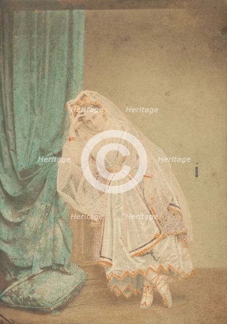 [La Comtesse in robe de piqué or as Judith (?)], 1860s. Creator: Pierre-Louis Pierson.