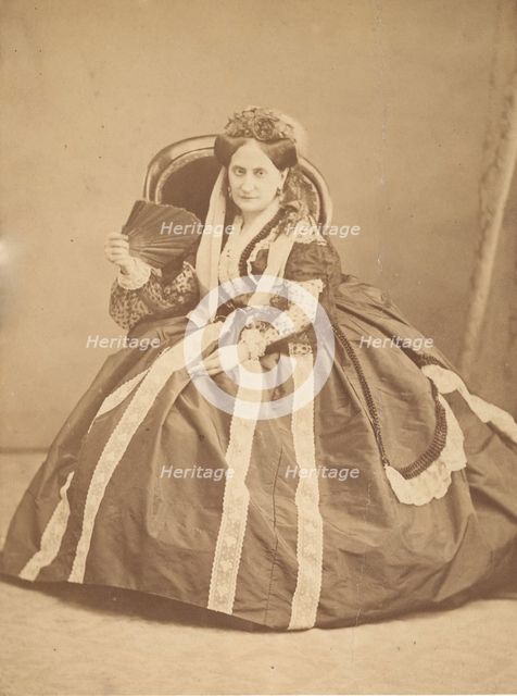 [La Comtesse Seated with Fan], 1860s. Creator: Giovanni Morotti.