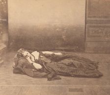 [La Comtesse Reclining in Dark Dress with Chain Around Neck], 1861-65. Creator: Pierre-Louis Pierson
