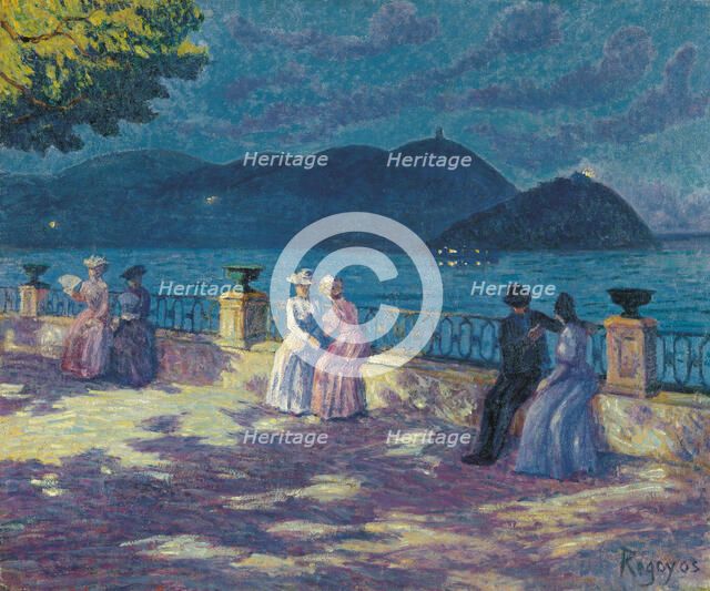 La Concha at night-time. Artist: Regoyos y Valdés, Darío de (1857-1913)