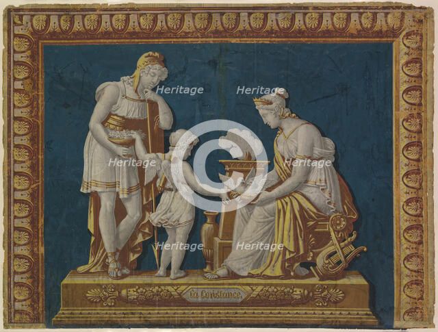 La Constance Wallpaper Fire Board, France, 1790/95. Creator: Unknown.