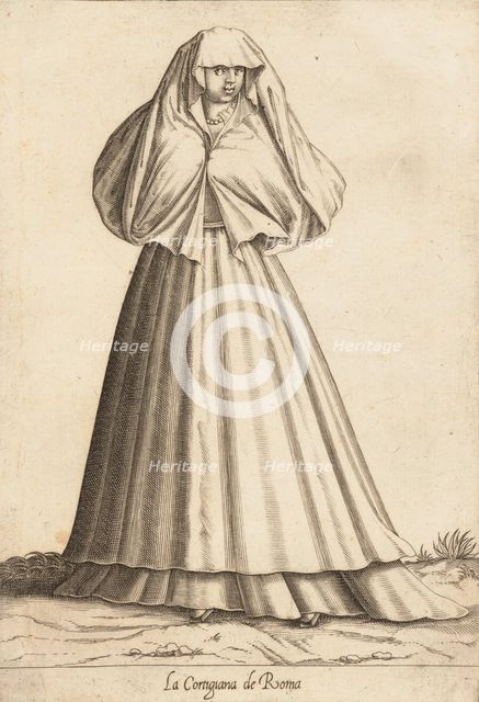 La Cortigiana de Roma (Courtesan), ca. 1580. Creator: Attributed to Pietro Bertelli.