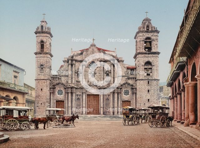 La catedral, Habana, c1900. Creator: William H. Jackson.