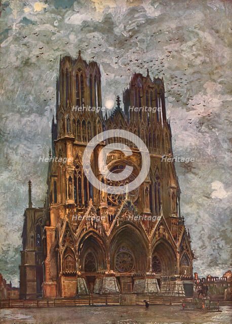 'La Cathedrale de Reims', 1917. Creator: Charles-Jules Duvent.