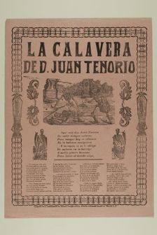 La Calavera de D. Juan Tenorio (The Calavera of D. Juan Tenorio), n.d. Creator: Manuel Manilla