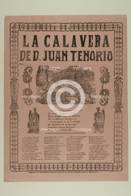 La Calavera de D. Juan Tenorio (The Calavera of D. Juan Tenorio), n.d. Creator: Manuel Manilla.