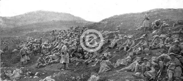 'La campagne d'hiver en Orient; Au Nord de Monastir, le 18 mars 1917: le 272 regiment..., 1917. Creator: Unknown.